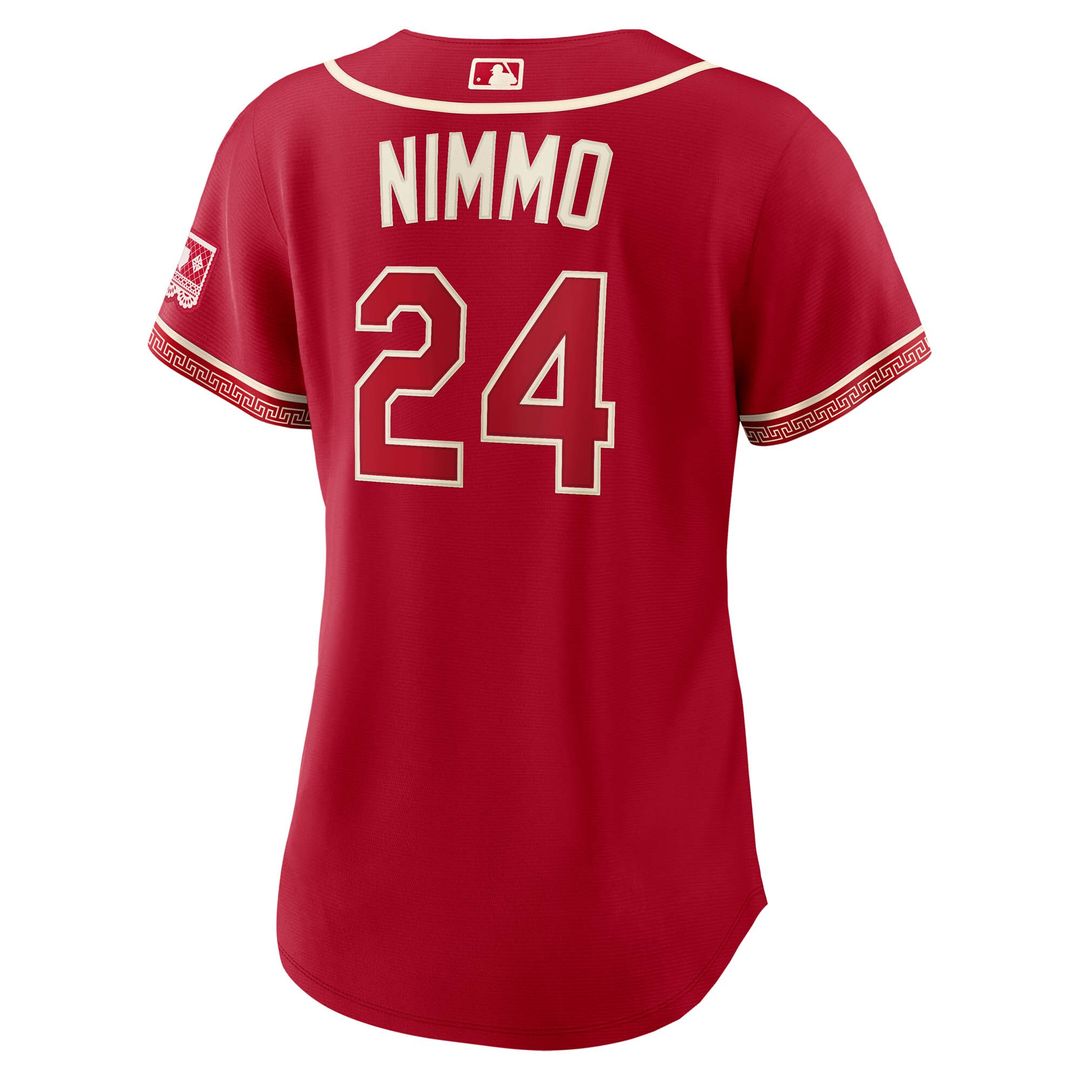 Texas Rangers Brandon Nimmo Nike Women's 2026 City Connect Stadium Jersey - Red MLB Team Jersey Baseball Fan Apparel
