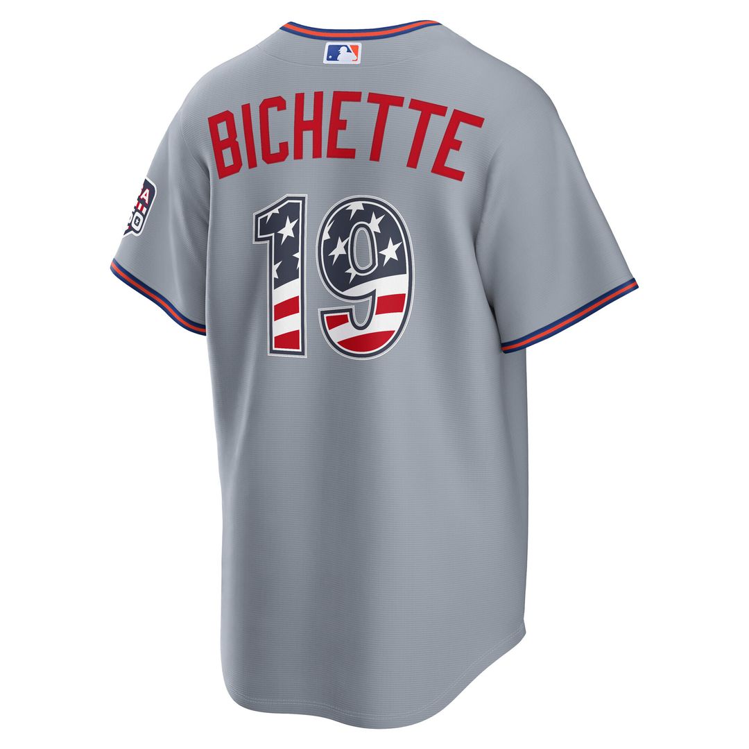 New York Mets Bo Bichette Nike USA 250 Fourth of July Road Stadium Jersey - Gray MLB Team Jersey Baseball Fan Apparel