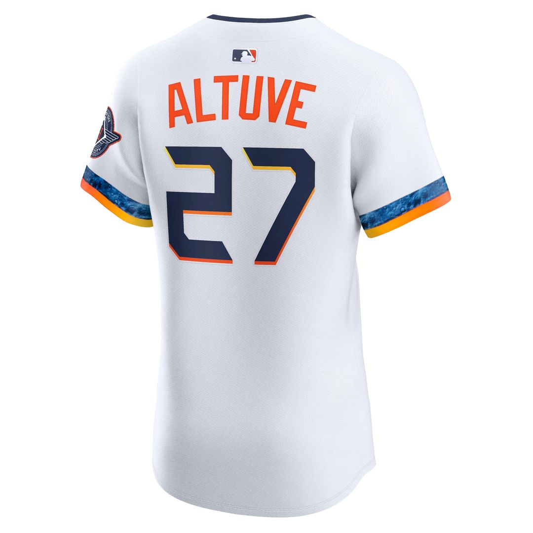 Houston Astros Jose Altuve Nike 2025 City Connect Elite Player Jersey - White MLB Team Jersey Baseball Fan Apparel