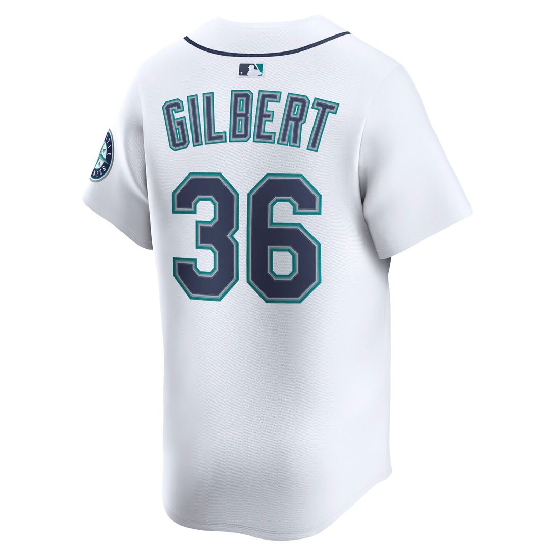 Seattle Mariners Logan Gilbert Nike Home Limited Player Jersey - White MLB Team Jersey Baseball Fan Apparel