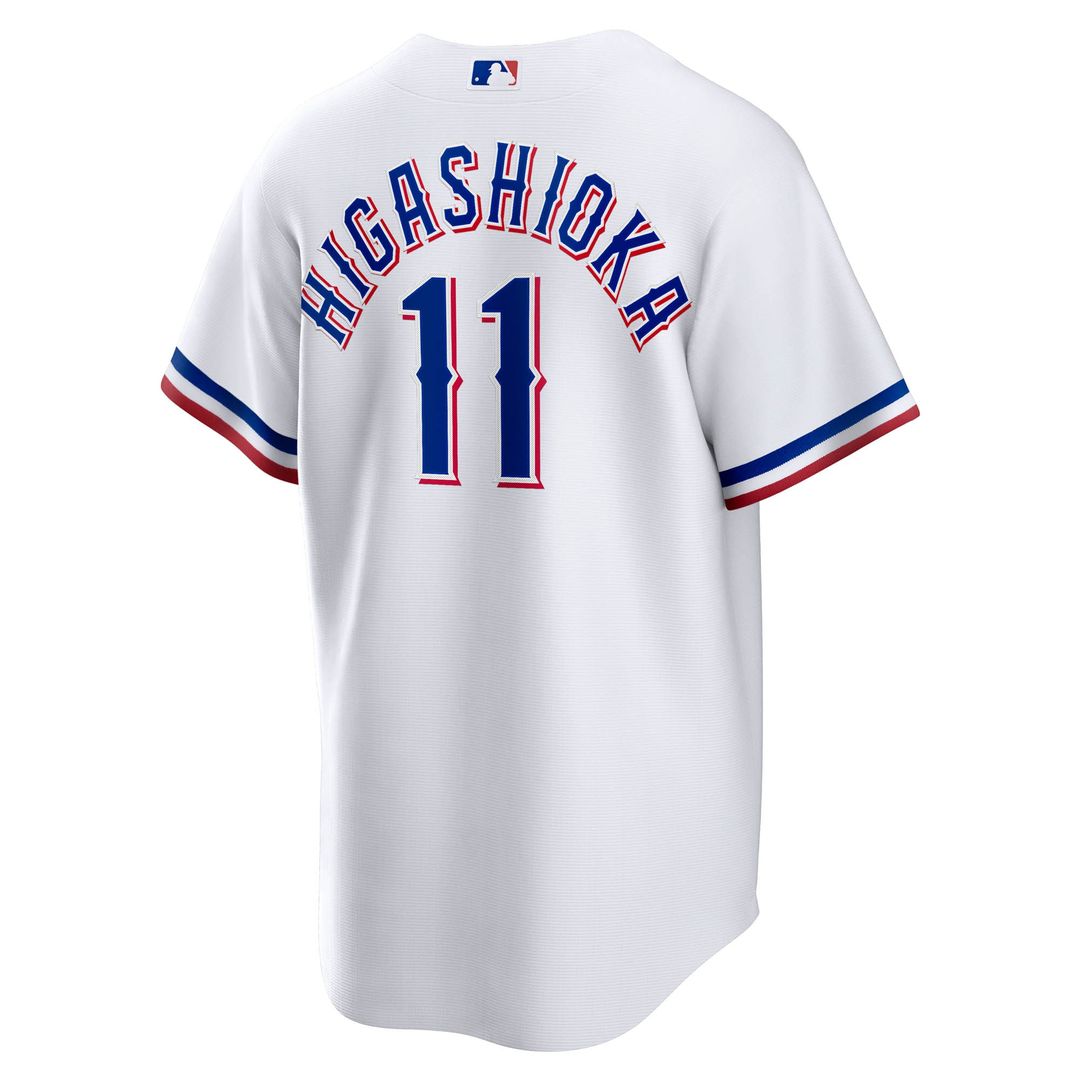 Texas Rangers Kyle Higashioka Nike Home Replica Jersey - White MLB Team Jersey Baseball Fan Apparel