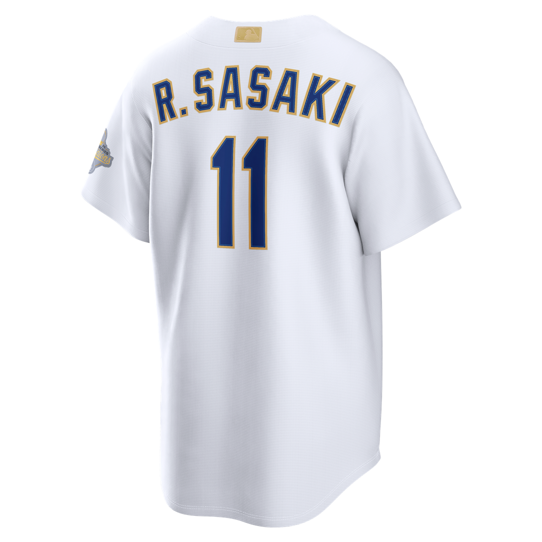 Los Angeles Dodgers Roki Sasaki Nike 2026 Gold Collection Stadium Jersey - White MLB Team Jersey Baseball Fan Apparel