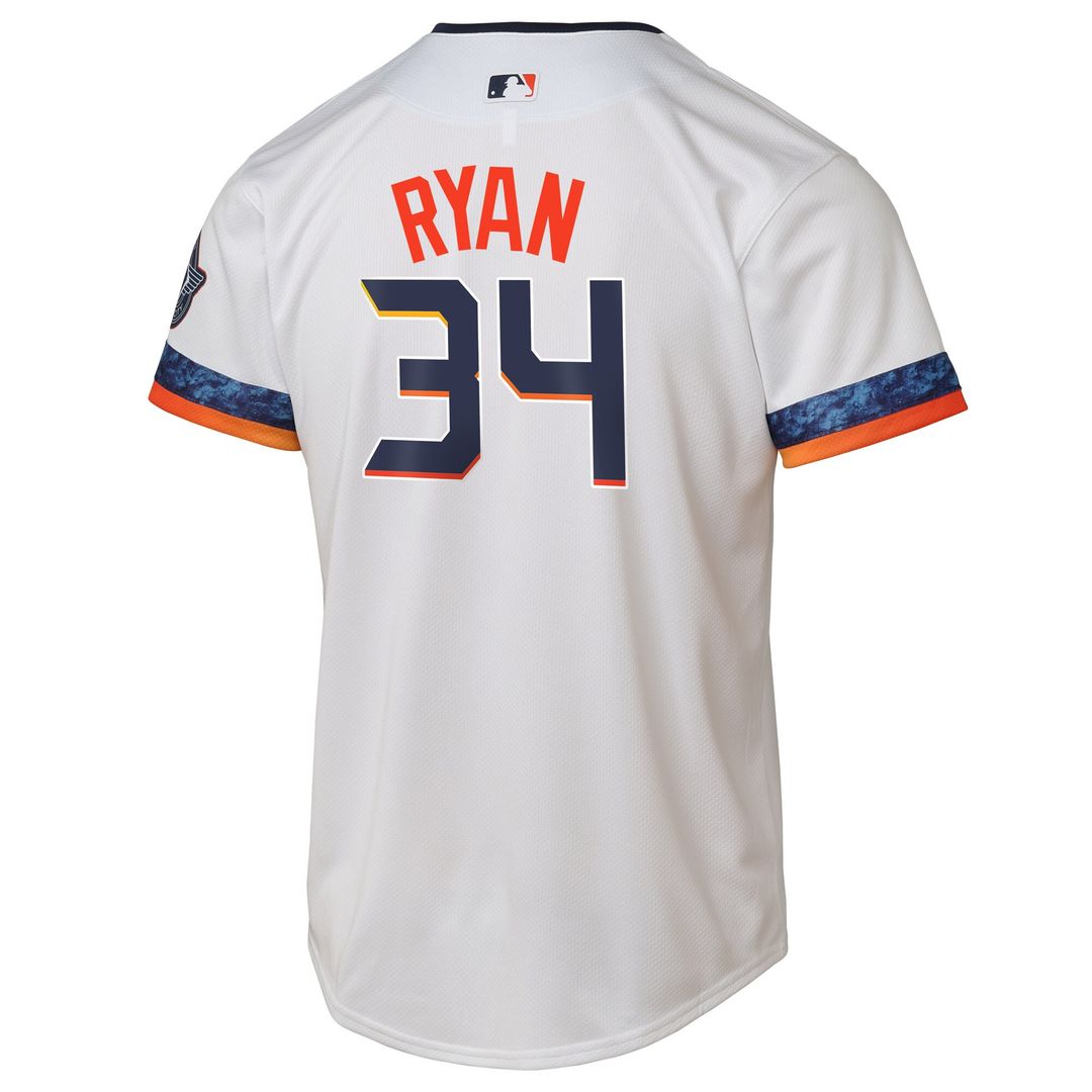 Houston Astros Nolan Ryan Nike Youth 2025 City Connect Limited Player Jersey - White MLB Team Jersey Baseball Fan Apparel