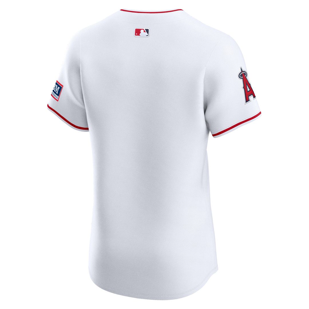 Los Angeles Angels Nike Home Elite Patch Jersey - White MLB Team Jersey Baseball Fan Apparel