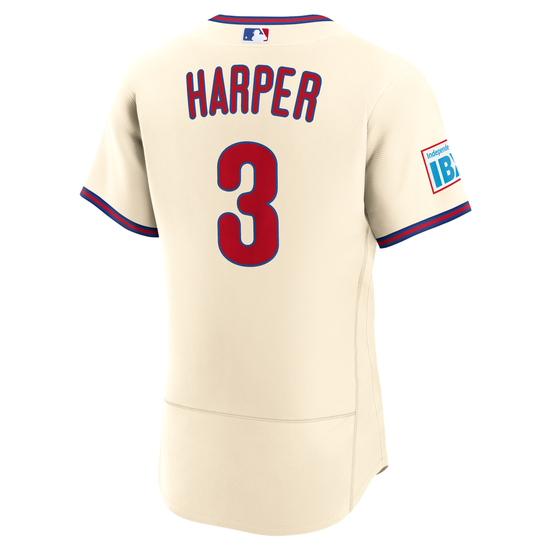 Philadelphia Phillies Bryce Harper Nike Alternate Authentic Sponsor Patch Jersey - Light Blue MLB Team Jersey Baseball Fan Apparel