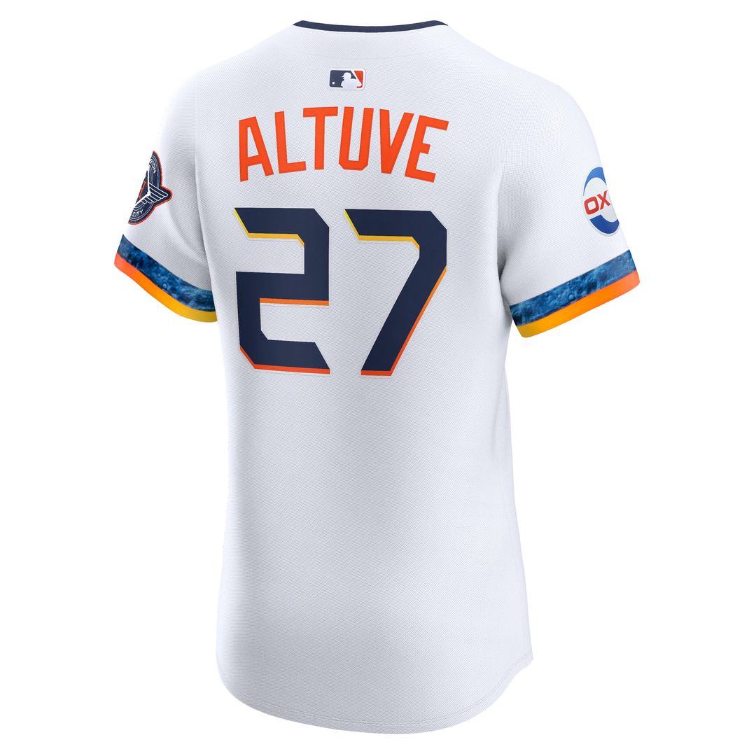 Houston Astros Jose Altuve Nike 2025 City Connect Elite Player Jersey - White MLB Team Jersey Baseball Fan Apparel