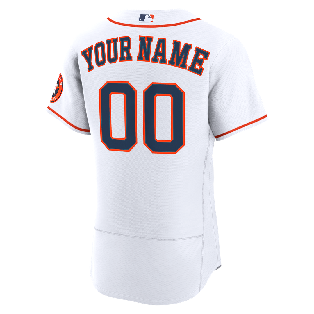 Houston Astros Nike Home Authentic Custom Jersey - White MLB Team Jersey Baseball Fan Apparel
