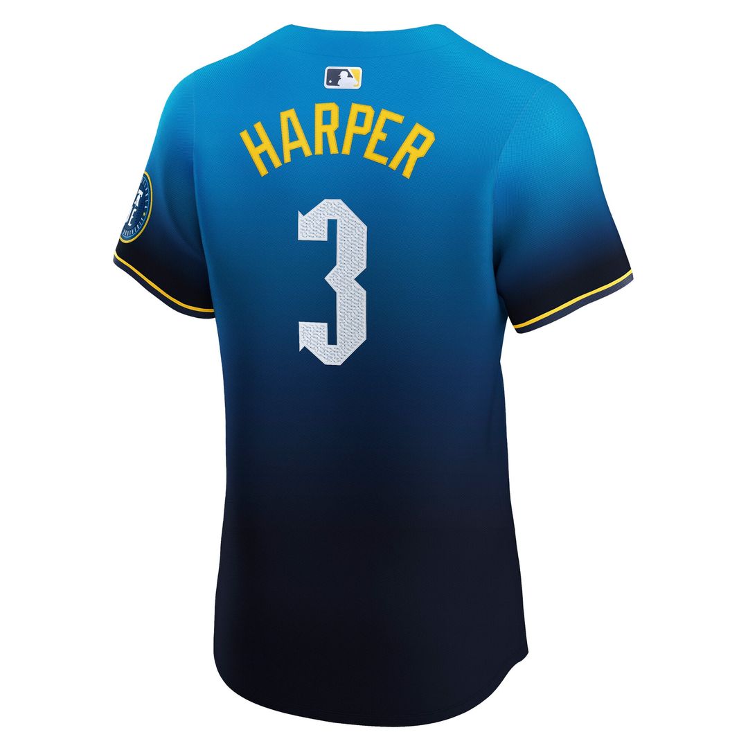 Philadelphia Phillies Bryce Harper Nike City Connect Elite Jersey - Navy MLB Team Jersey Baseball Fan Apparel
