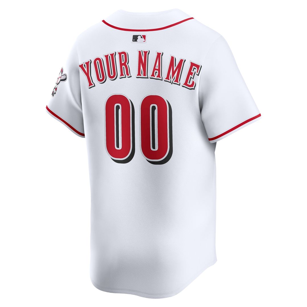 Cincinnati Reds Nike Home Limited Custom Jersey - White MLB Team Jersey Baseball Fan Apparel