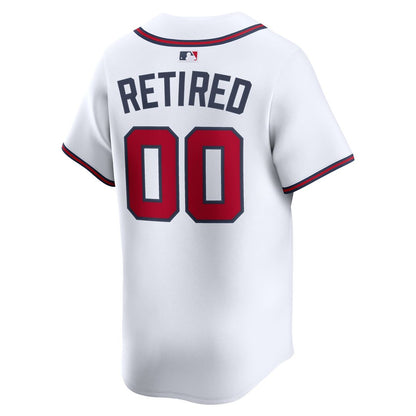 Atlanta Braves Nike Home Limited Pick - A - Player Retired Roster Jersey - White MLB Team Jersey Baseball Fan Apparel