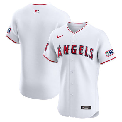 Los Angeles Angels Nike Home Elite Patch Jersey - White MLB Team Jersey Baseball Fan Apparel
