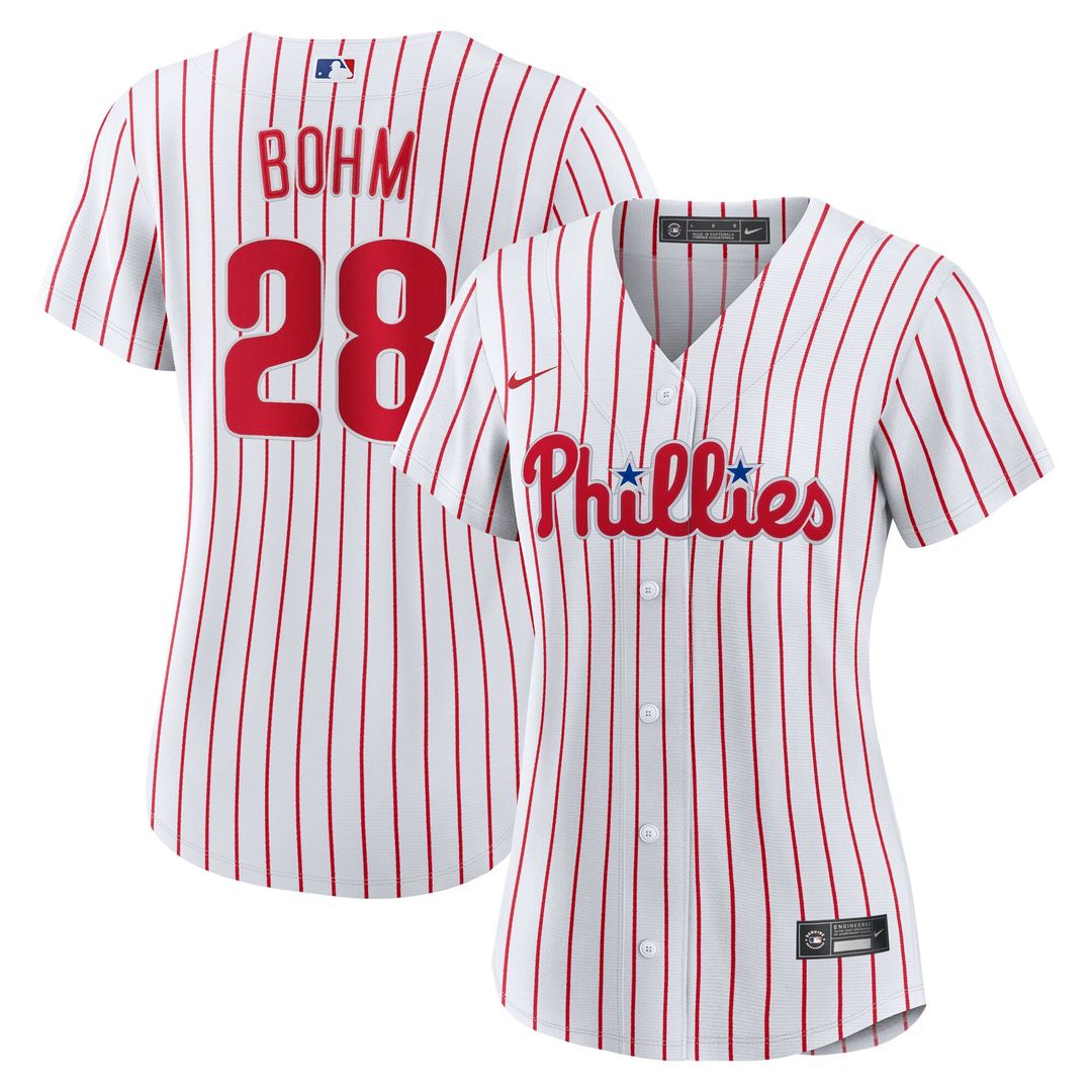 Philadelphia Phillies Alec Bohm Nike Women's Home Replica Jersey - White MLB Team Jersey Baseball Fan Apparel