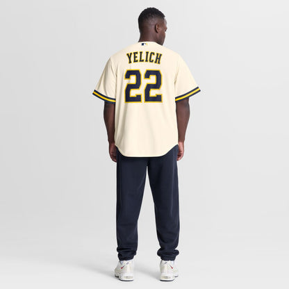 Milwaukee Brewers Christian Yelich Nike Home Replica Jersey - Cream MLB Team Jersey Baseball Fan Apparel