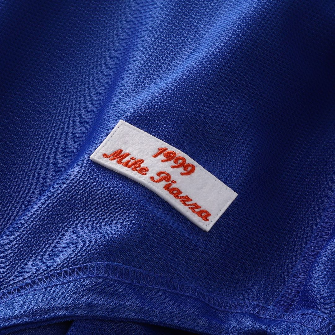 New York Mets Mike Piazza Mitchell & Ness Cooperstown Mesh Batting Practice Button - Up Jersey - Orange MLB Team Jersey Baseball Fan Apparel