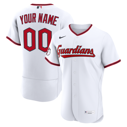 Cleveland Guardians Nike Home Authentic Custom Jersey - White MLB Team Jersey Baseball Fan Apparel