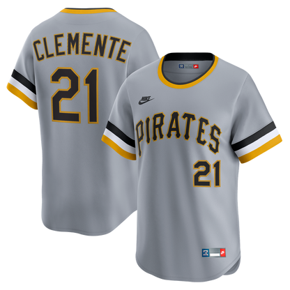 Pittsburgh Pirates Roberto Clemente Nike Throwback Cooperstown Limited Jersey - Gray MLB Team Jersey Baseball Fan Apparel