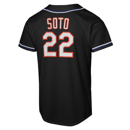 New York Mets Juan Soto Nike Youth Fashion Replica Player Jersey - Black MLB Team Jersey Baseball Fan Apparel