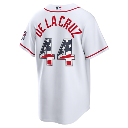 Cincinnati Reds Elly De La Cruz Nike USA 250 Fourth of July Home Stadium Jersey - White MLB Team Jersey Baseball Fan Apparel