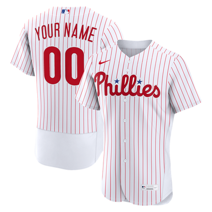 Philadelphia Phillies Nike Home Authentic Custom Jersey - White MLB Team Jersey Baseball Fan Apparel