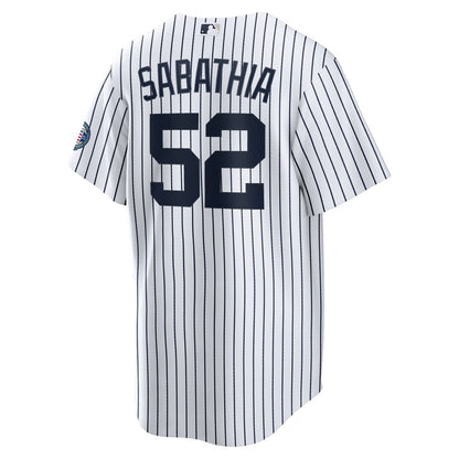 New York Yankees CC Sabathia Nike 2025 Baseball Hall of Fame Name & Number Retired Replica Jersey - White MLB Team Jersey Baseball Fan Apparel