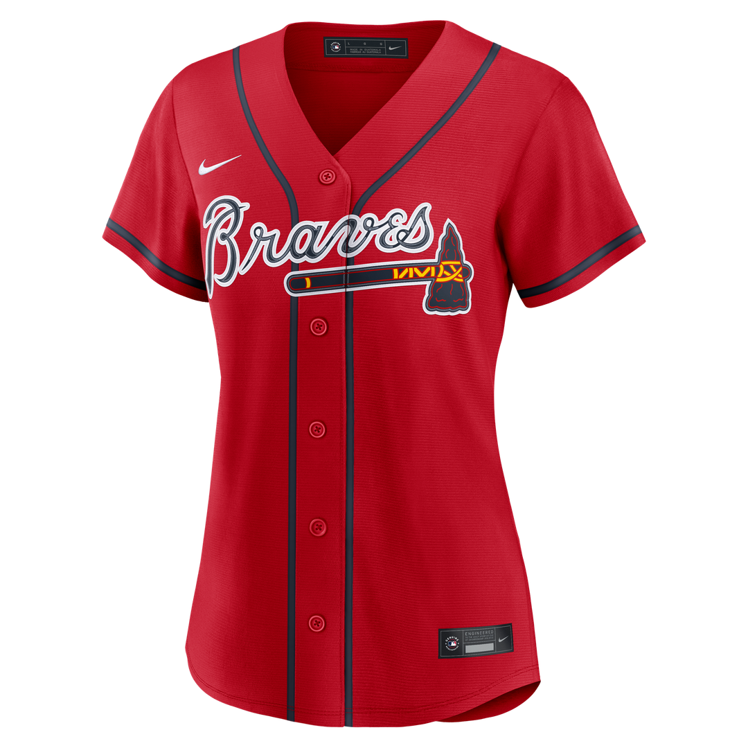 Atlanta Braves Ronald Acuña Jr. Nike Women's Alternate Replica Jersey - Navy MLB Team Jersey Baseball Fan Apparel
