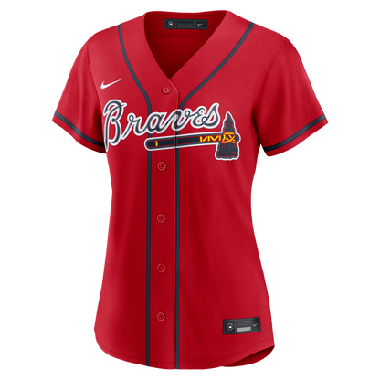 Atlanta Braves Ronald Acuña Jr. Nike Women's Alternate Replica Jersey - Navy MLB Team Jersey Baseball Fan Apparel