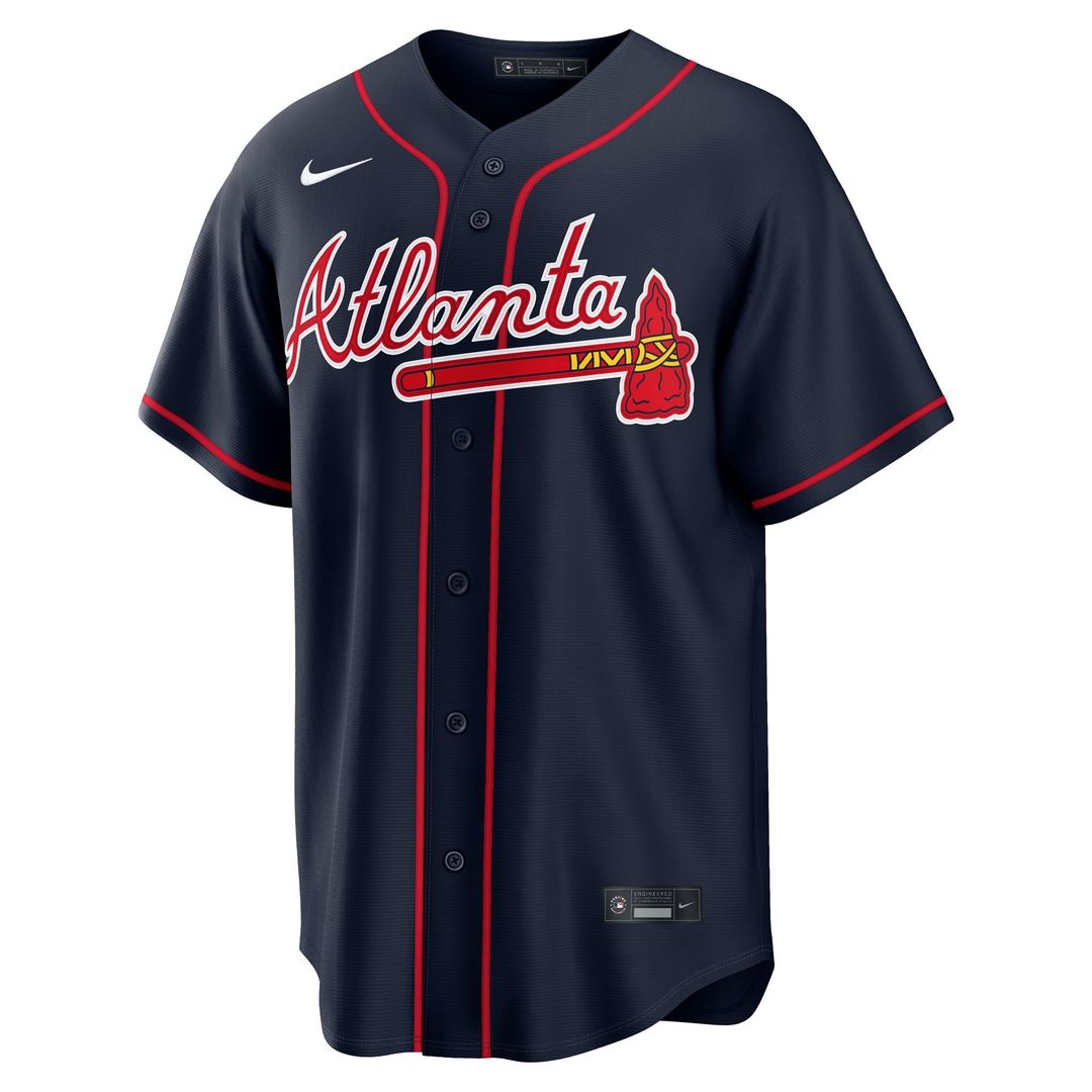 Atlanta Braves Nike Alternate Replica Custom Jersey - Navy MLB Team Jersey Baseball Fan Apparel