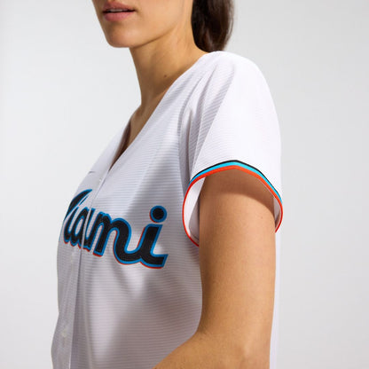 Miami Marlins Nike Women's Replica Team Jersey - White MLB Team Jersey Baseball Fan Apparel