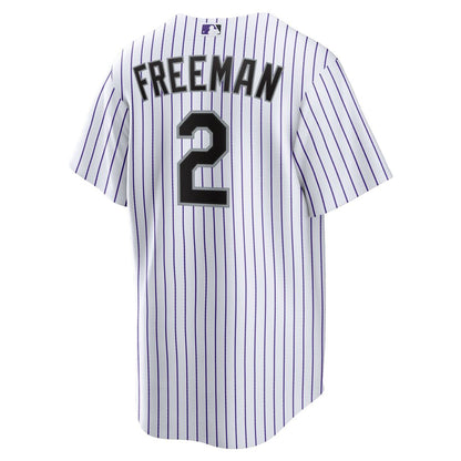 Colorado Rockies Tyler Freeman Nike Home Replica Jersey - White MLB Team Jersey Baseball Fan Apparel