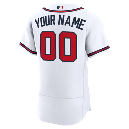 Atlanta Braves Nike Home Authentic Custom Jersey - White MLB Team Jersey Baseball Fan Apparel
