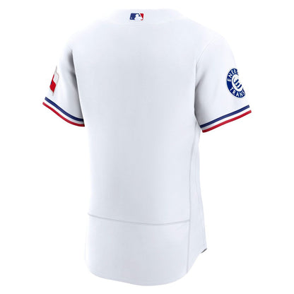 Texas Rangers Nike Home Sponsor Patch Authentic Jersey - White MLB Team Jersey Baseball Fan Apparel