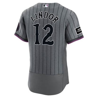 New York Mets Francisco Lindor Nike City Connect Authentic Sponsor Patch Jersey - Gray MLB Team Jersey Baseball Fan Apparel