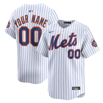 New York Mets Nike Home Limited Custom Jersey - White MLB Team Jersey Baseball Fan Apparel