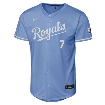 Kansas City Royals Bobby Witt Jr. Nike Youth Alternate Stadium Jersey - Light Blue MLB Team Jersey Baseball Fan Apparel