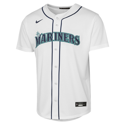 Seattle Mariners Josh Naylor Nike Youth Home Baseline Jersey - White MLB Team Jersey Baseball Fan Apparel