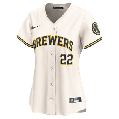 Milwaukee Brewers Christian Yelich Nike Women's Home Limited Player Jersey - Cream MLB Team Jersey Baseball Fan Apparel