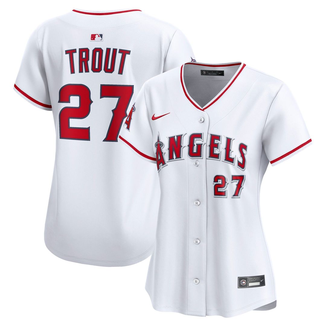 Los Angeles Angels Mike Trout Nike Women's Home Limited Player Jersey - White MLB Team Jersey Baseball Fan Apparel