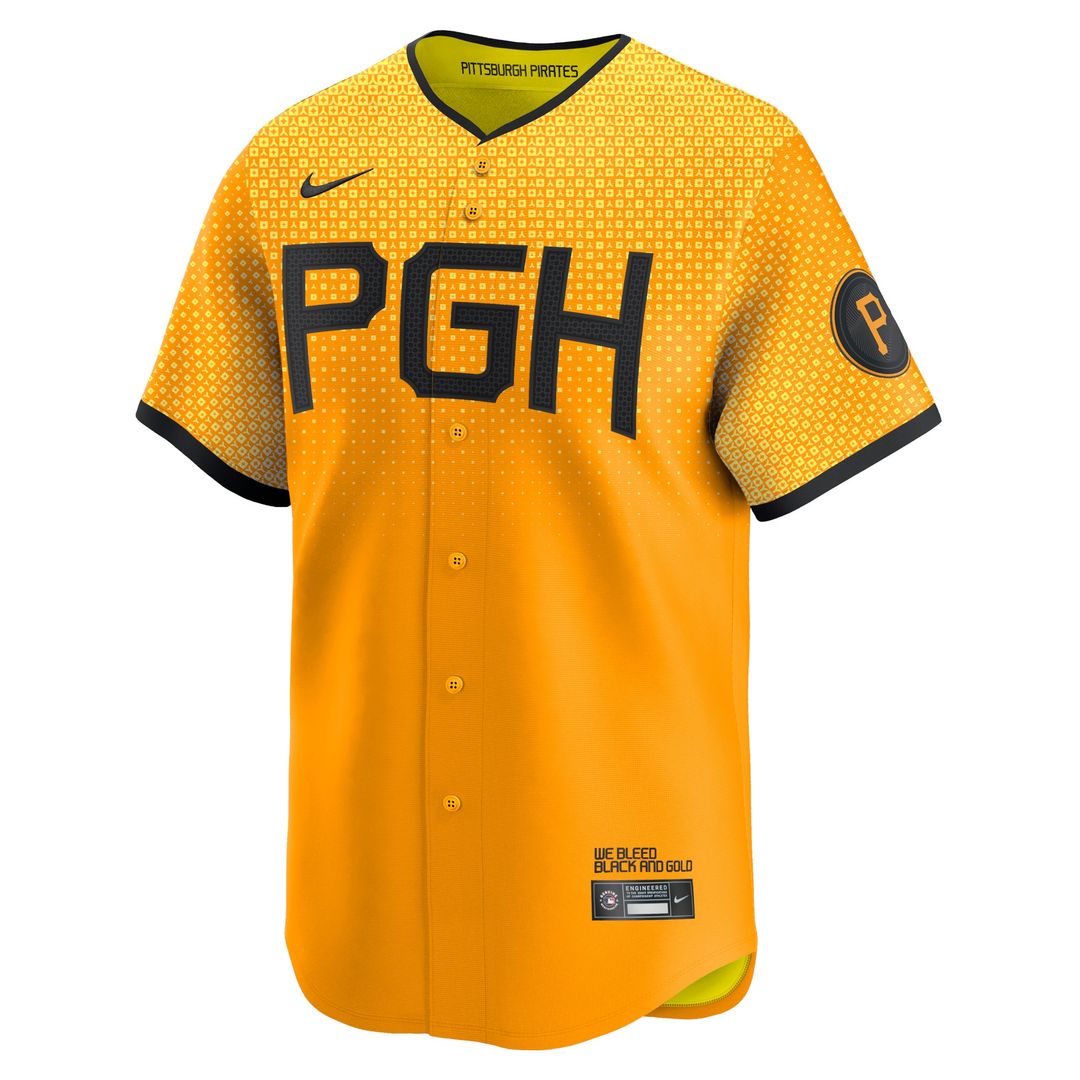 Pittsburgh Pirates Nike City Connect Limited Jersey - Gold MLB Team Jersey Baseball Fan Apparel