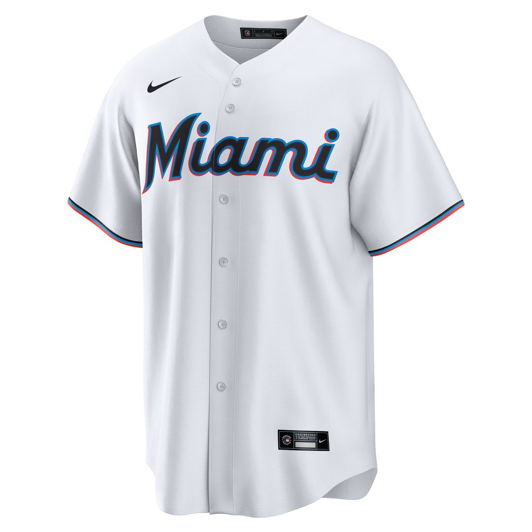 Miami Marlins Sandy Alcantara Nike Replica Player Jersey - White MLB Team Jersey Baseball Fan Apparel