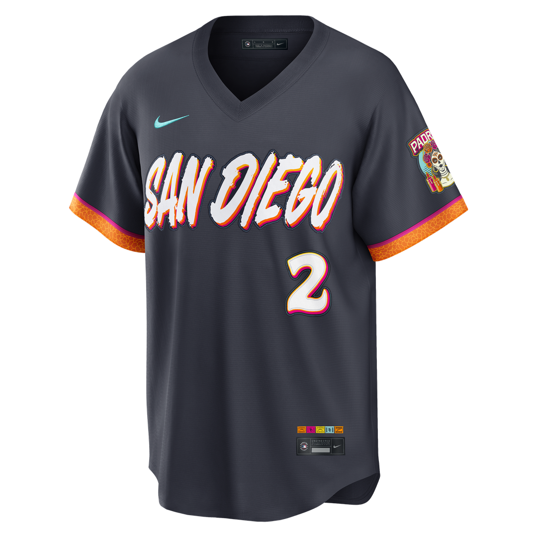 San Diego Padres Xander Bogaerts Nike 2026 City Connect Stadium Jersey - Obsidian MLB Team Jersey Baseball Fan Apparel