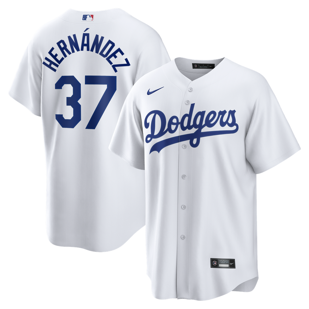 Los Angeles Dodgers Teoscar Hernández Nike Home Replica Jersey - White MLB Team Jersey Baseball Fan Apparel