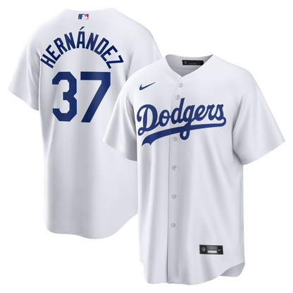 Los Angeles Dodgers Teoscar Hernández Nike Home Replica Jersey - White MLB Team Jersey Baseball Fan Apparel