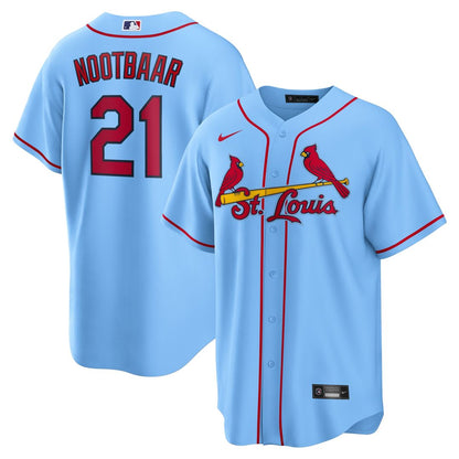 St. Louis Cardinals Lars Nootbaar Nike Alternate Replica Jersey - Light Blue MLB Team Jersey Baseball Fan Apparel