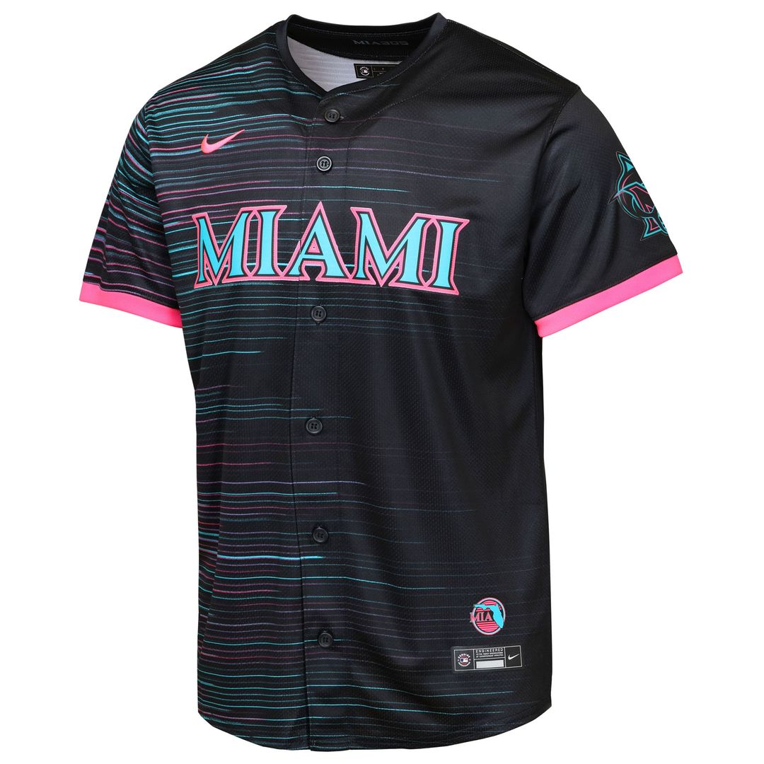 Miami Marlins Youth 2025 City Connect Limited Jersey - Black MLB Team Jersey Baseball Fan Apparel