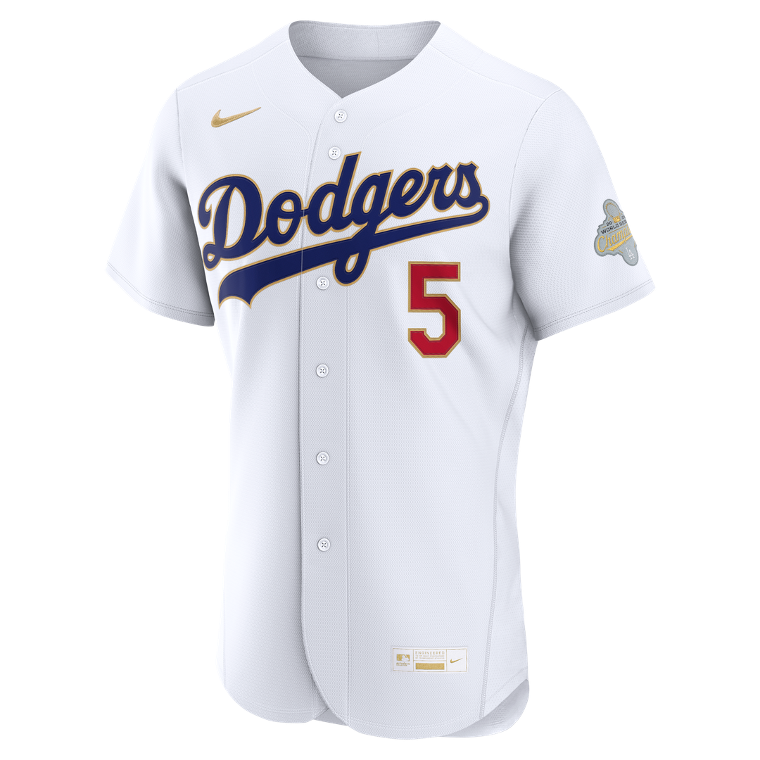 Los Angeles Dodgers Freddie Freeman Nike 2026 Gold Collection Authentic Jersey - White MLB Team Jersey Baseball Fan Apparel