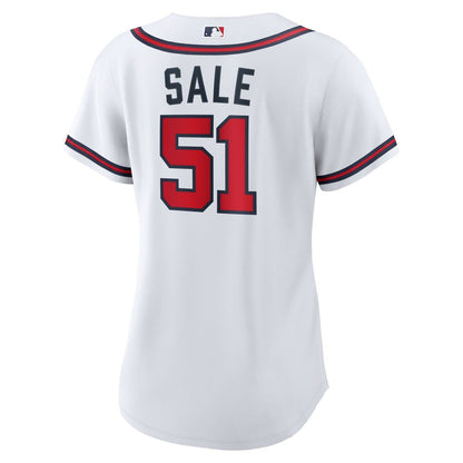 Atlanta Braves Chris Sale Nike Women's Home Replica Jersey - White MLB Team Jersey Baseball Fan Apparel