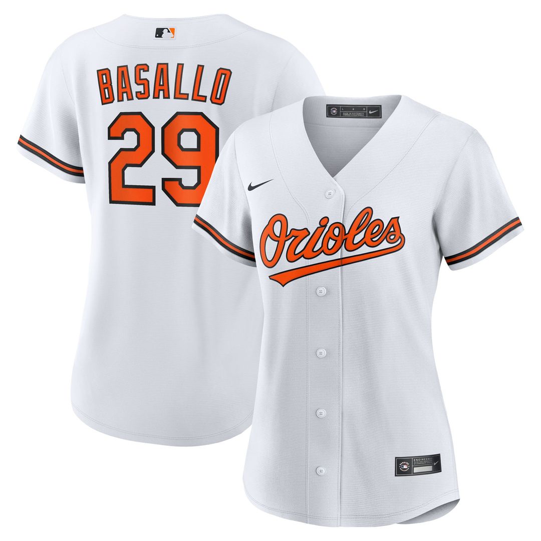 Baltimore Orioles Samuel Basallo Nike Women's Replica Player Jersey - White MLB Team Jersey Baseball Fan Apparel