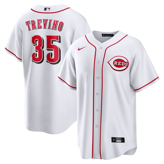 Cincinnati Reds Jose Trevino Nike Home Replica Jersey - White MLB Team Jersey Baseball Fan Apparel