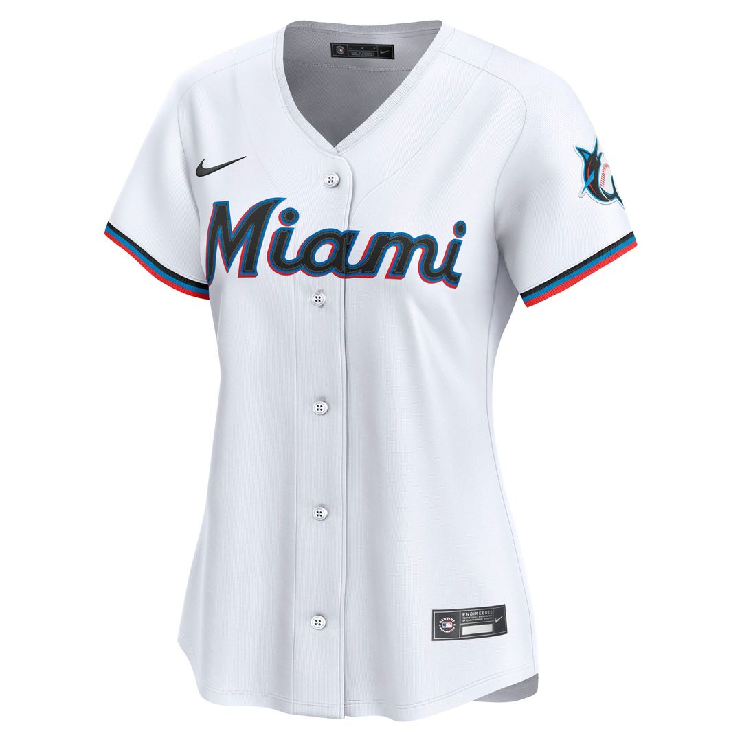 Miami Marlins Nike Women's Home Limited Jersey - White MLB Team Jersey Baseball Fan Apparel