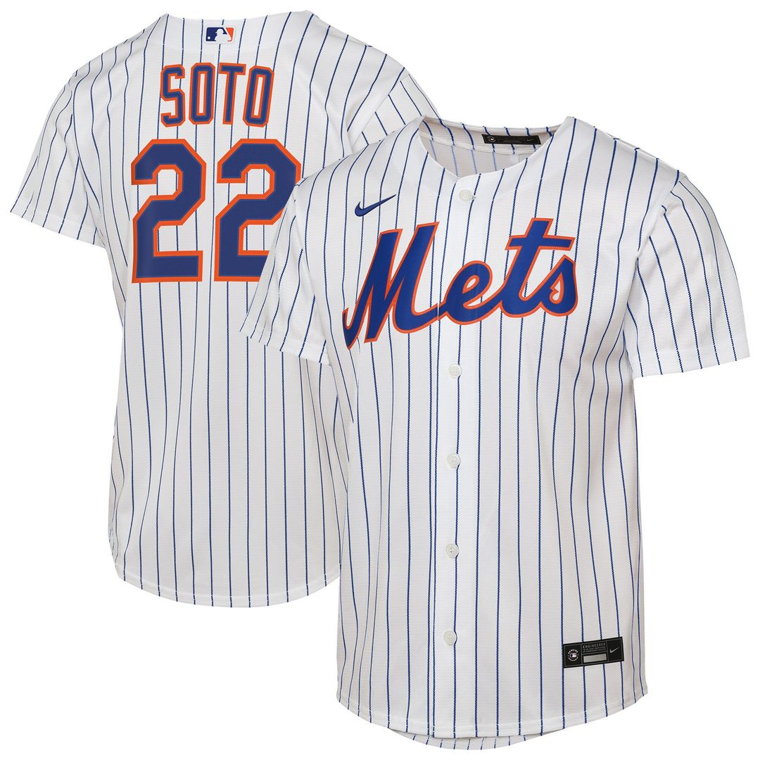 New York Mets Juan Soto Nike Youth Home Replica Player Jersey - White MLB Team Jersey Baseball Fan Apparel